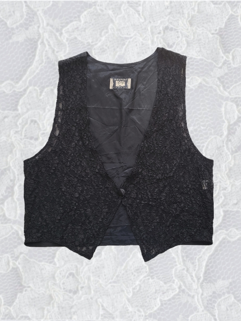 Vintage Black Lace Vest Size 6 M/L